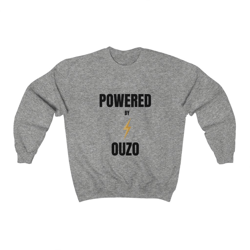 Unisex Heavy Blend™ Crewneck Sweatshirt- Powered by Ouzo: Black