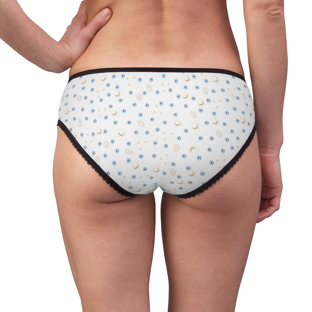 Women's Panties: Watercolor Mati with Gold Eye and Gold Moon