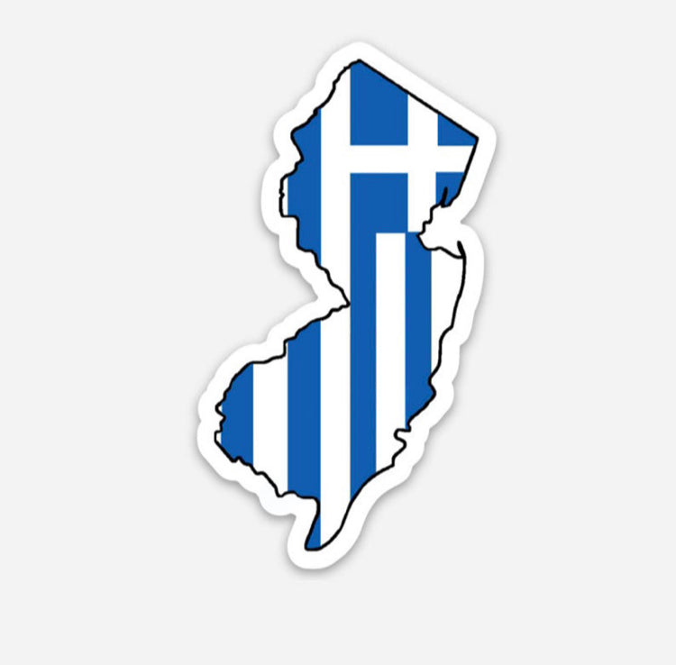 Sticker: New Jersey State Greek Flag