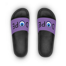 Load image into Gallery viewer, Women&#39;s Slide Sandals: DOPE With Evil Eye O-Light Purple
