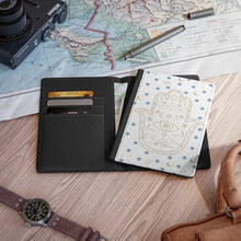 Cargar imagen en el visor de la galería, Passport Cover: Watercolor Mati with Gold Hamsa-White

