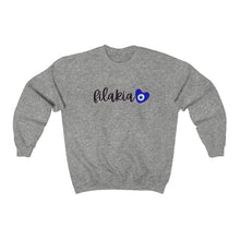 Load image into Gallery viewer, Unisex Heavy Blend™ Crewneck Sweatshirt: Filakia Mati Heart-Black
