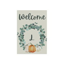 Cargar imagen en el visor de la galería, Garden Flag: Monogram Wreath Pumpkin-L
