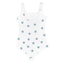 Load image into Gallery viewer, Girl’s Swimsuit: Watercolor Mati-White
