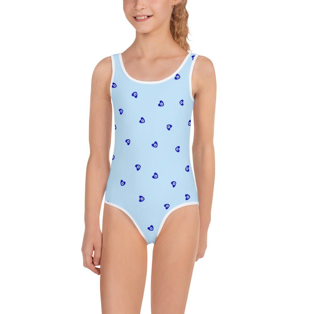 Girl’s Swimsuit: Mini Mati Heart-Blue