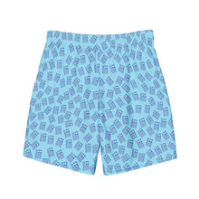 Cargar imagen en el visor de la galería, Swim Trunks: Levendis Greek Flag Pattern-Blue
