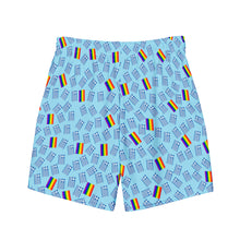 Cargar imagen en el visor de la galería, Swim Trunks: Greek Flag + PRIDE-Blue
