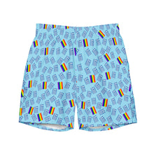 Cargar imagen en el visor de la galería, Swim Trunks: Greek Flag + PRIDE-Blue
