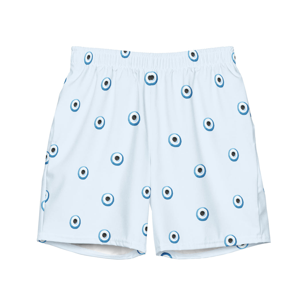 Swim Trunks: Watercolor Mati-Light Blue