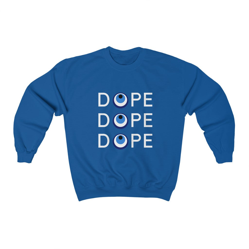 Unisex Heavy Blend™ Crewneck Sweatshirt: DOPE DOPE DOPE-White