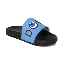 Cargar imagen en el visor de la galería, Women&#39;s Slide Sandals: DOPE With Evil Eye O-Light Blue
