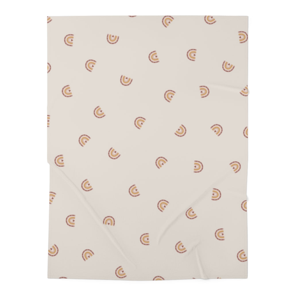Baby Swaddle Blanket: Boho Rainbow-Beige