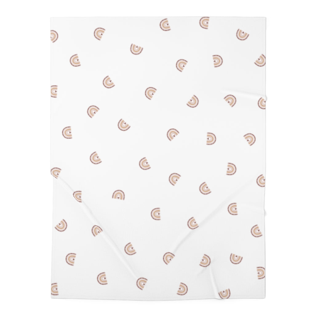 Baby Swaddle Blanket: Boho Rainbow-White