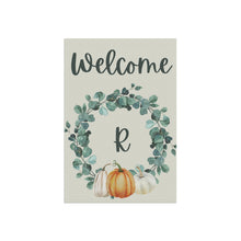 Cargar imagen en el visor de la galería, Garden Flag: Monogram Wreath Pumpkin-R

