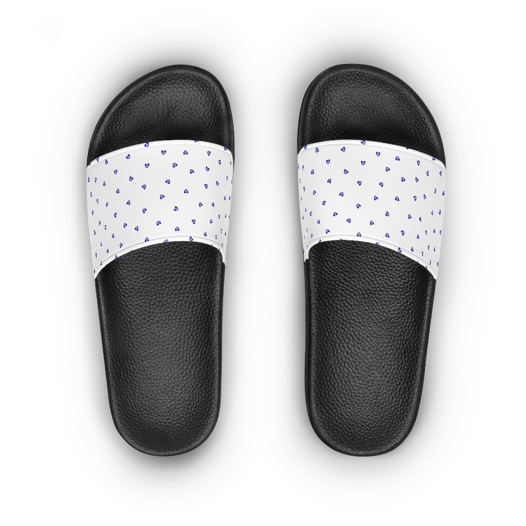 Women's Slide Sandals: Mati Heart-White