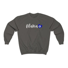 Load image into Gallery viewer, Unisex Heavy Blend™ Crewneck Sweatshirt: Filakia Mati Heart- White
