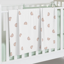 Load image into Gallery viewer, Baby Swaddle Blanket: Boho Rainbow-White
