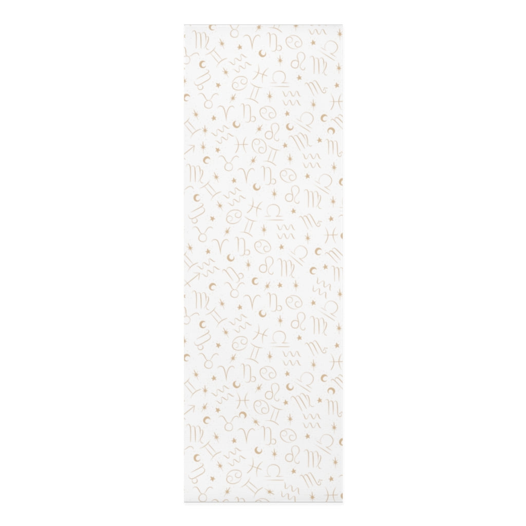 Foam Yoga Mat: Gold Zodiac-White