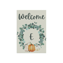 Cargar imagen en el visor de la galería, Garden Flag: Monogram Wreath Pumpkin-E

