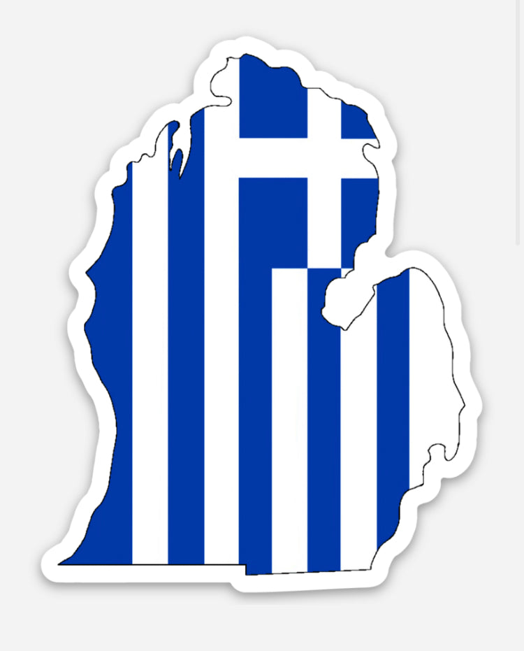 Sticker: Michigan State Greek Flag