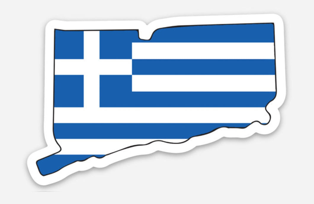 Sticker: Connecticut State Greek Flag