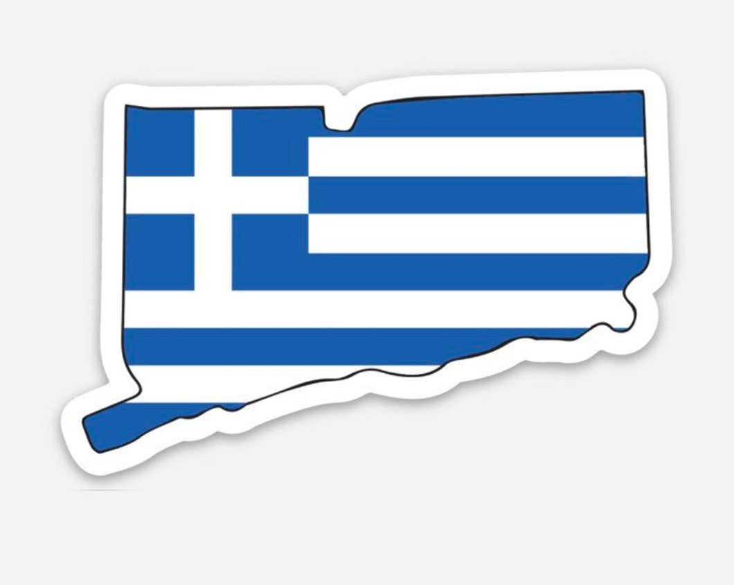 Magnet: Connecticut State Greek Flag