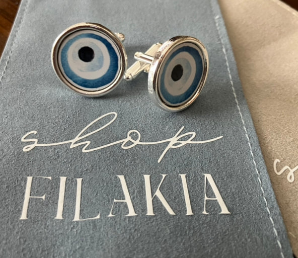 Cuff Links: Watercolor Mati-Silver