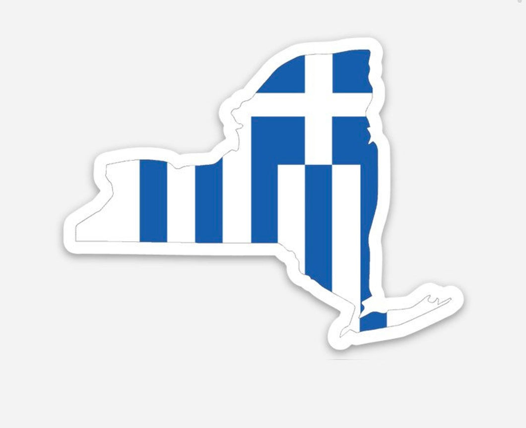 Sticker: New York State Greek Flag