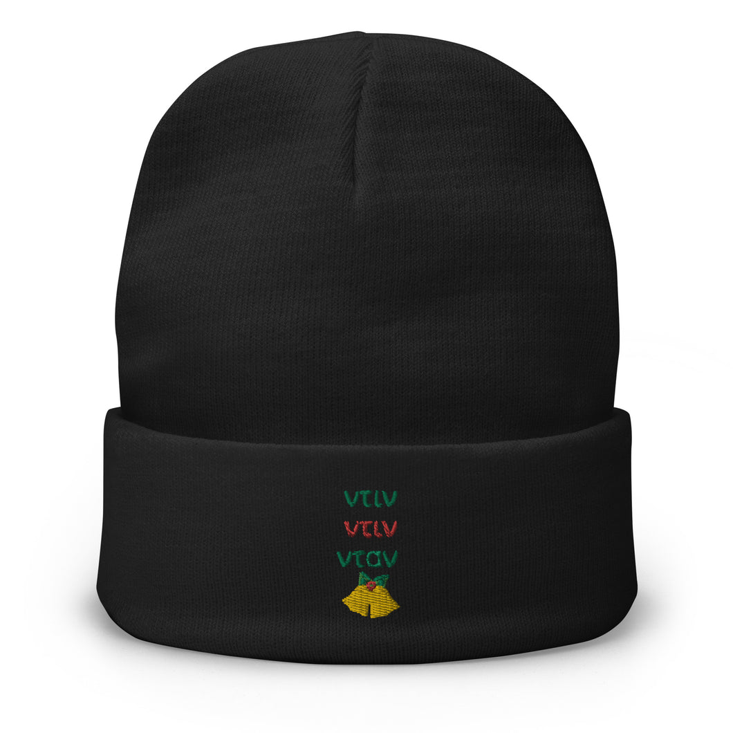 Embroidered Beanie: Greek Christmas Bell