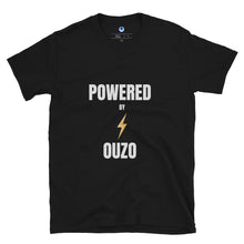 Load image into Gallery viewer, Short-Sleeve Unisex T-Shirt: Powered by Ouzo-White
