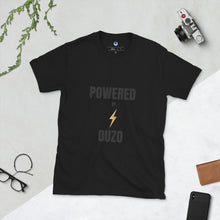 Load image into Gallery viewer, Short-Sleeve Unisex T-Shirt: Powered by Ouzo-Black
