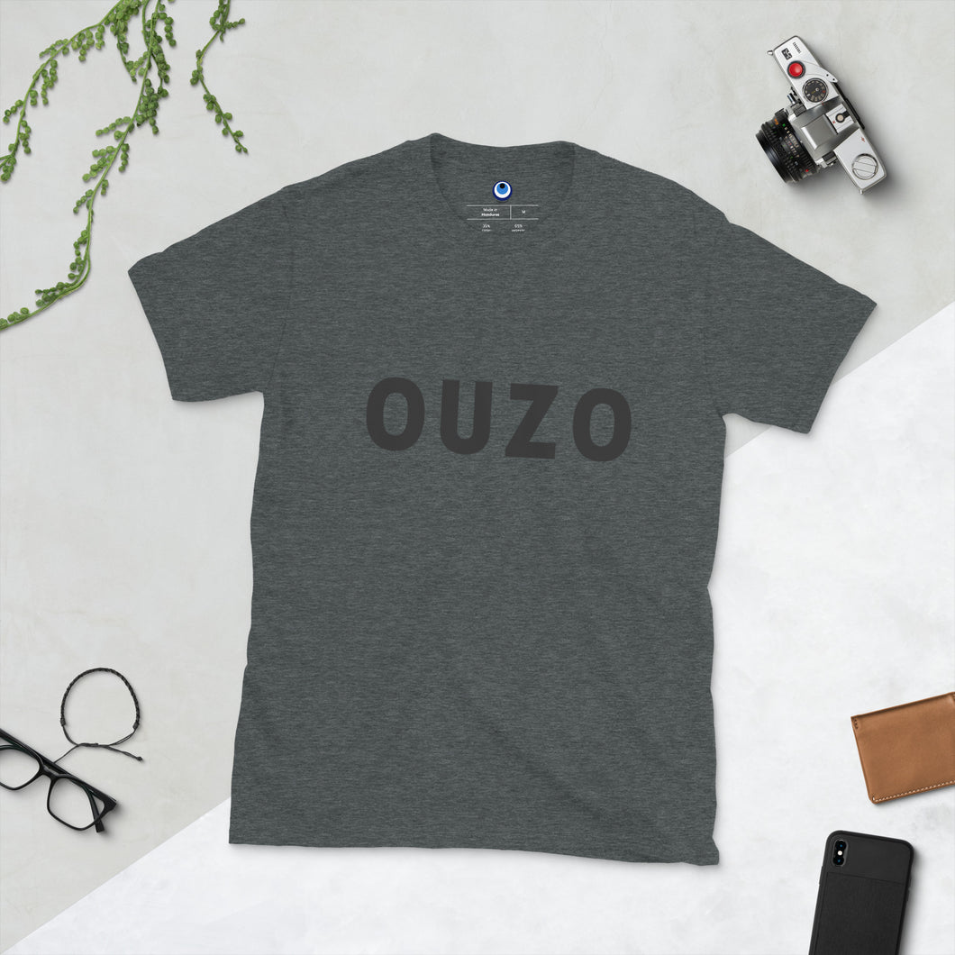 Short-Sleeve Unisex T-Shirt: OUZO-Black