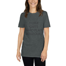 Cargar imagen en el visor de la galería, Short-Sleeve Unisex T-Shirt: Bouzouki Love-Black
