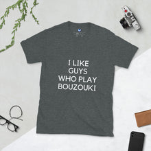 Load image into Gallery viewer, Short-Sleeve Unisex T-Shirt: Bouzouki Love-White
