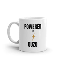 Load image into Gallery viewer, Mug: Powered By Ouzo-White
