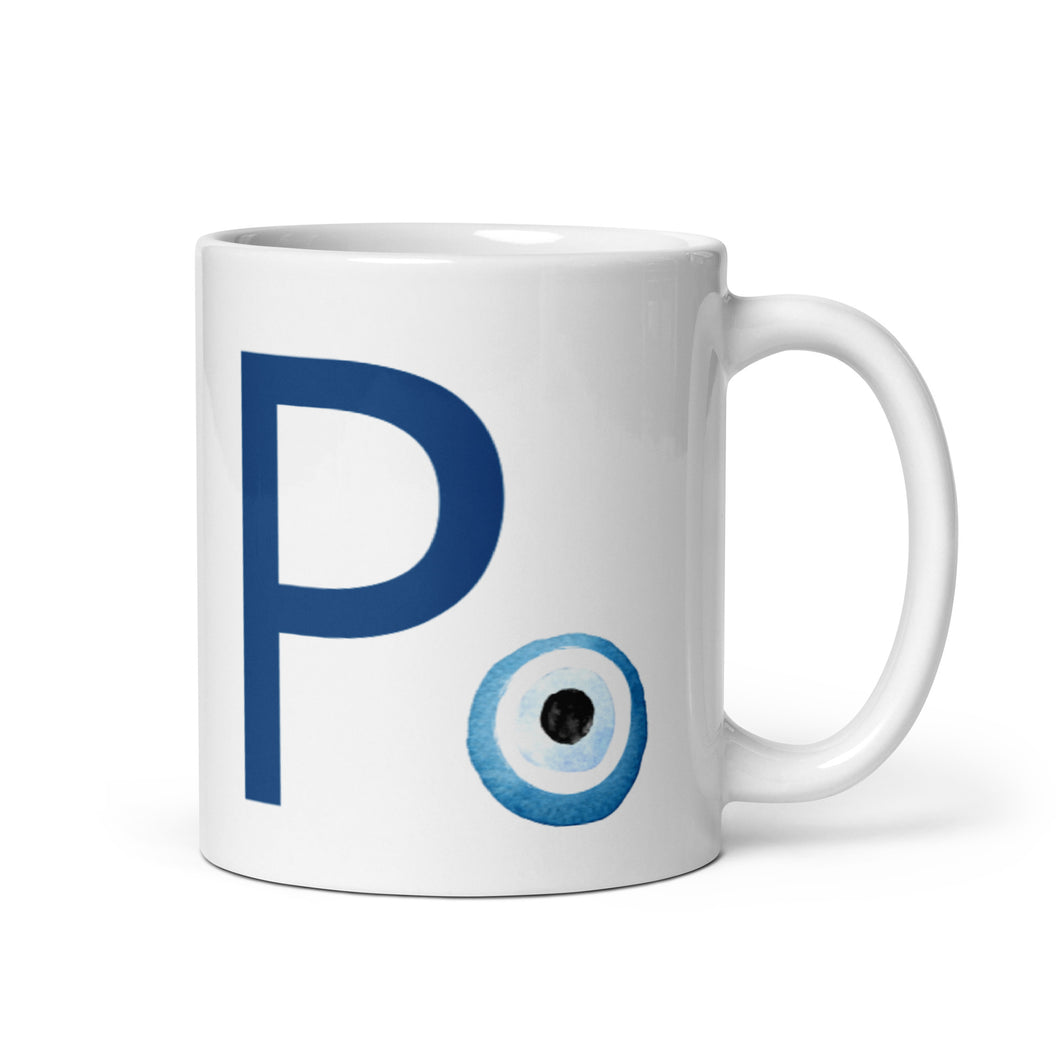 Monogram Mug: Watercolor Mati- Ρ-Rho