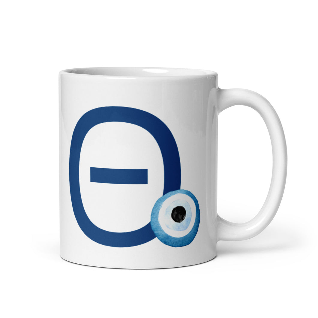 Monogram Mug: Watercolor Mati- Θ-Theta