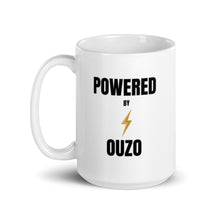 Load image into Gallery viewer, Mug: Powered By Ouzo-White
