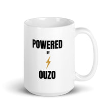 Load image into Gallery viewer, Mug: Powered By Ouzo-White
