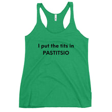 Cargar imagen en el visor de la galería, Women&#39;s Racerback Tank: PASTITSIO-Black
