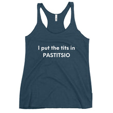 Load image into Gallery viewer, Women&#39;s Racerback Tank: PASTITSIO-White
