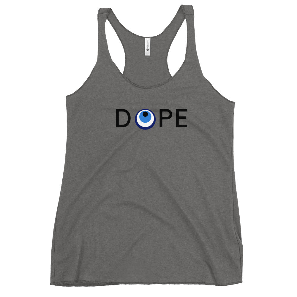 Women's Racerback Tank: DOPE-Black