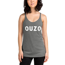 Load image into Gallery viewer, Women&#39;s Racerback Tank: OUZO-White
