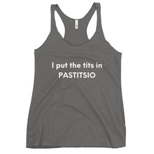Load image into Gallery viewer, Women&#39;s Racerback Tank: PASTITSIO-White
