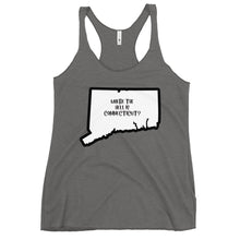Load image into Gallery viewer, Women&#39;s Racerback Tank: WHERE THE HELL IS CT?-Black
