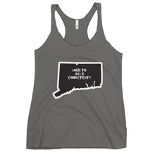 Load image into Gallery viewer, Women&#39;s Racerback Tank: WHERE THE HELL IS CT?-White
