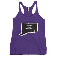 Load image into Gallery viewer, Women&#39;s Racerback Tank: WHERE THE HELL IS CT?-White

