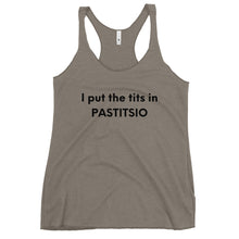 Load image into Gallery viewer, Women&#39;s Racerback Tank: PASTITSIO-Black
