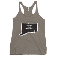 Load image into Gallery viewer, Women&#39;s Racerback Tank: WHERE THE HELL IS CT?-White
