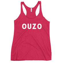 Load image into Gallery viewer, Women&#39;s Racerback Tank: OUZO-White
